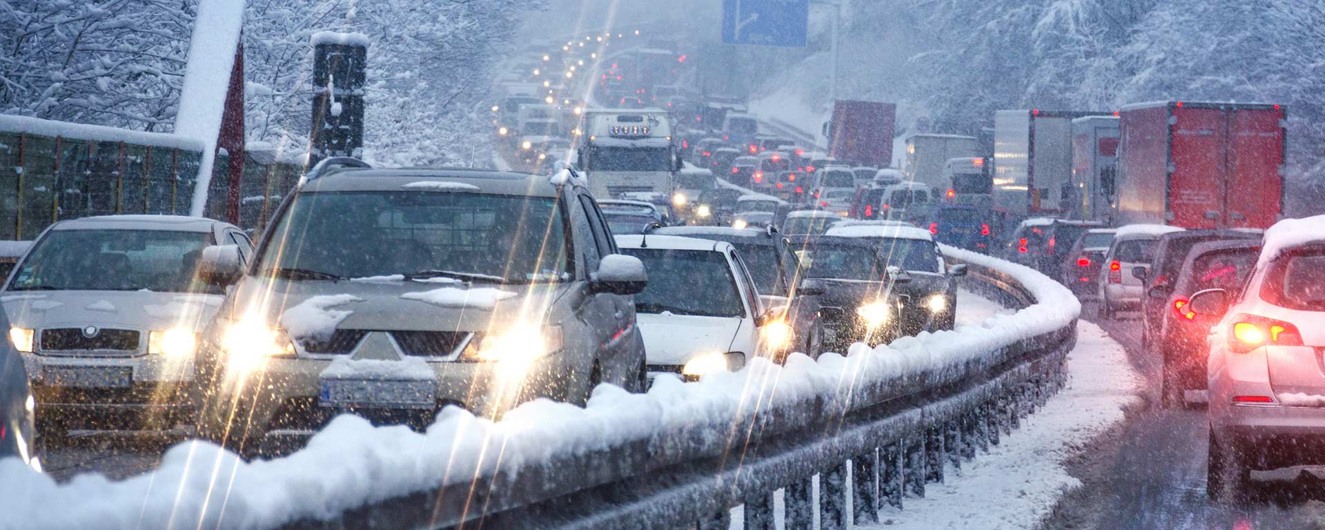 Cars on icy road