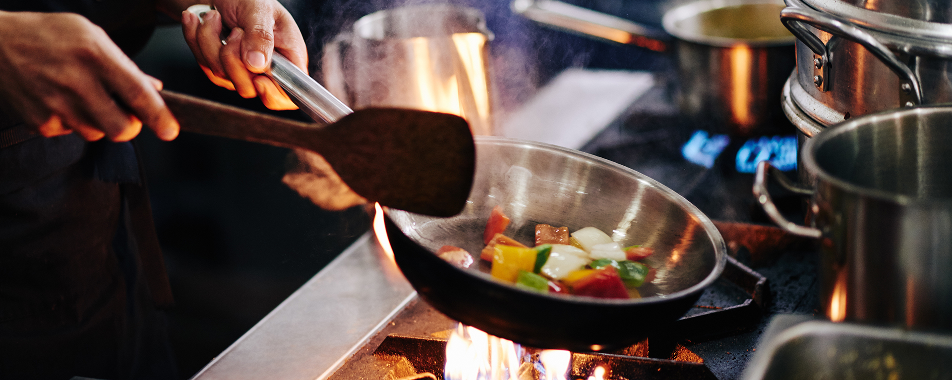 skillet with sauteed vegetables